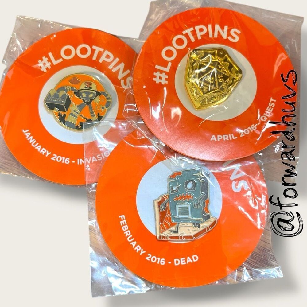 Loot Crate #LootPins – Set of 3 – 2016 Themes – Invasion, Dead, Quest